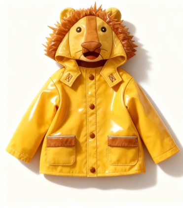 Lion-shaped Playful Shiny Children's Raincoat, Lion-shaped Playful Shiny Children's Raincoat