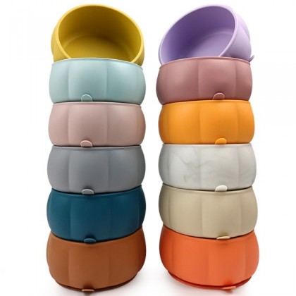 Silicone Pumpkin Bowl, Food grade silicone pumpkin bowl for kids